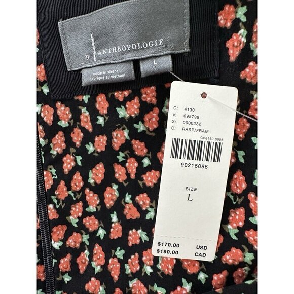 NWT Anthropologie Cecily Fit & Flare Sweetheart Dress L Black Red Grapes - Picture 9 of 10